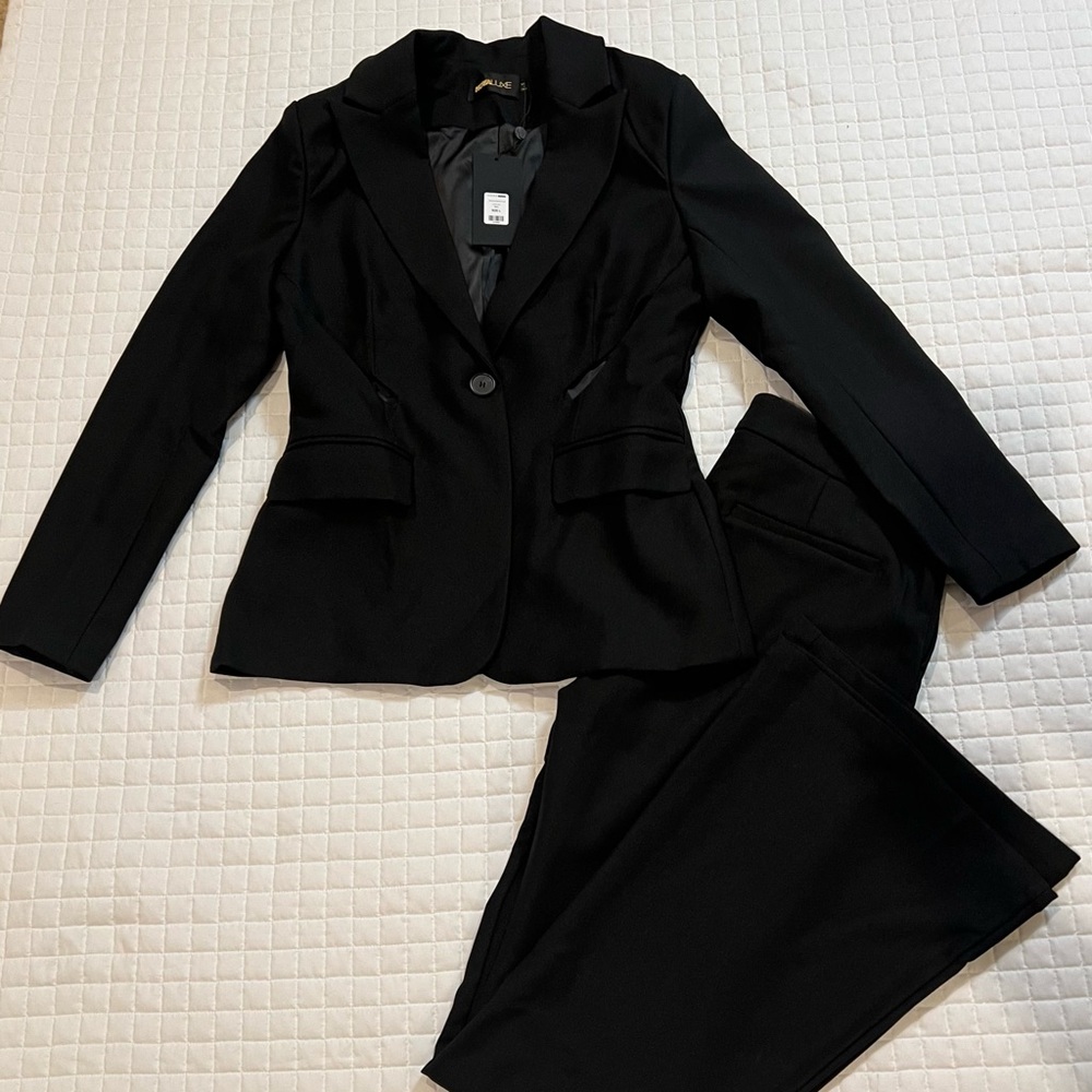 NWT Fashion Nova - Nova Luxe Women’s Denise Black Pant Suit - Picture 6 of 10